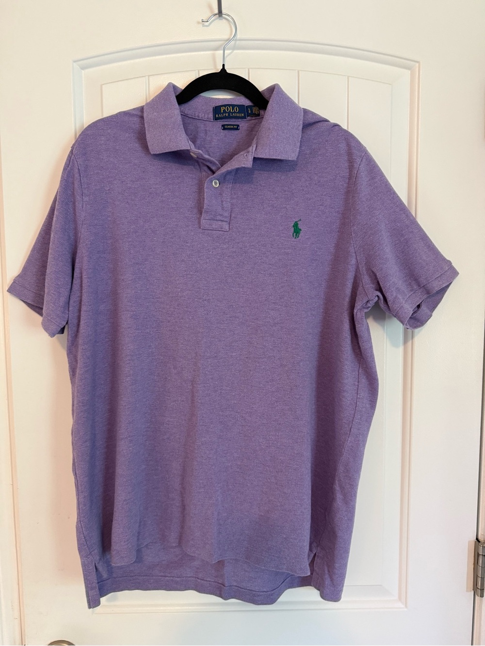 Polo Ralph Lauren Men's Classic Fit Purple Solid Polo Embroidered Logo Size L